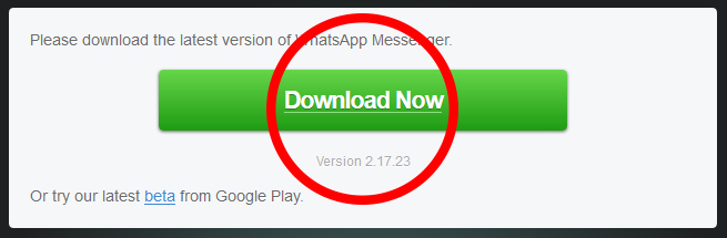 WhatsApp versión 2.17.23